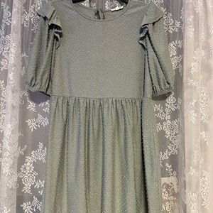 Textured sea foam green baby doll dress